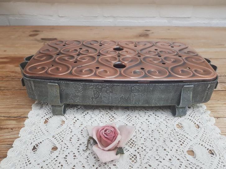 SALE Vintage Frans smeedijzeren rechaud,  krullen / hartjes , Antiek en Kunst, Curiosa en Brocante, Ophalen of Verzenden