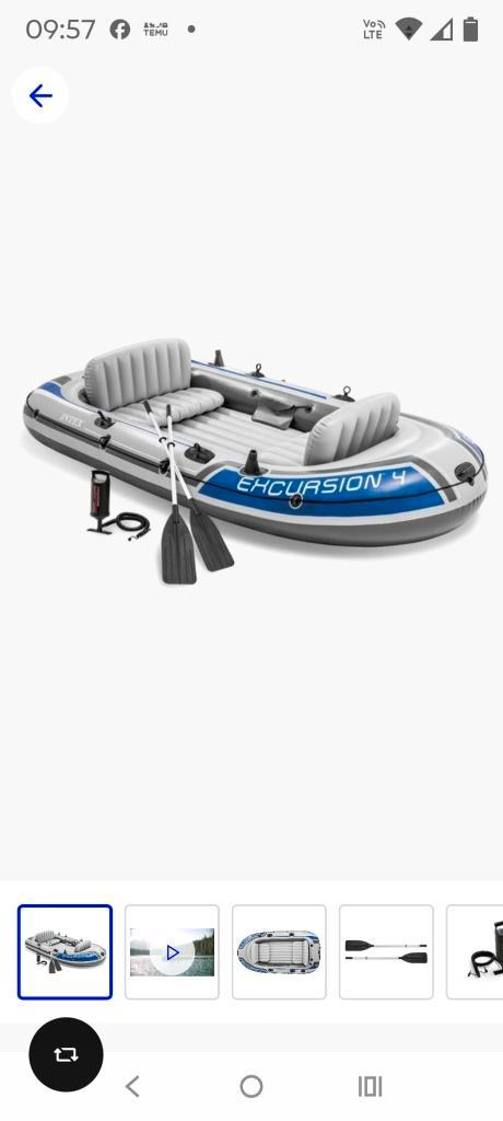 Intex boot, Sports nautiques & Bateaux, Bateaux à rame, Comme neuf, Avec rames ou pagaies, Enlèvement