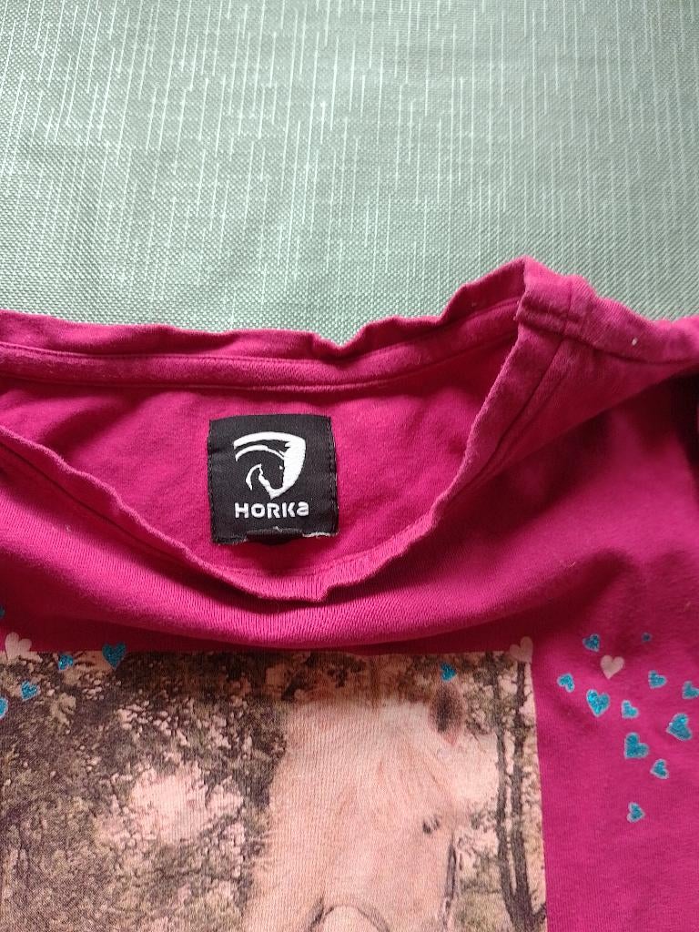 Rijshirt Horka roos maat 140, Dieren en Toebehoren, Paardrijkleding, Ophalen, Zo goed als nieuw, Kinderen, Bovenkleding