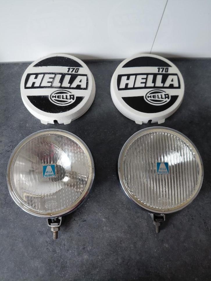 Set Hella 170 Mistlamp & Verstraler Oldtimer Rallye VW Opel, Auto-onderdelen, Verlichting, Alfa Romeo, Mercedes-Benz, Oldtimer onderdelen