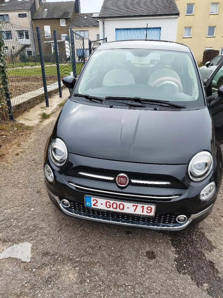 Fiat 500 noire 1.2 Boîte automatique - toit panoramique, Autos, Fiat, Particulier, Airbags, Air conditionné, Vitres électriques