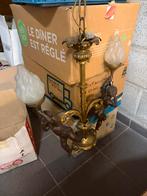 Petit lustre en bronze « angelo » sympathique avec 2 anges, Huis en Inrichting, Lampen | Kroonluchters, Ophalen, Overige materialen
