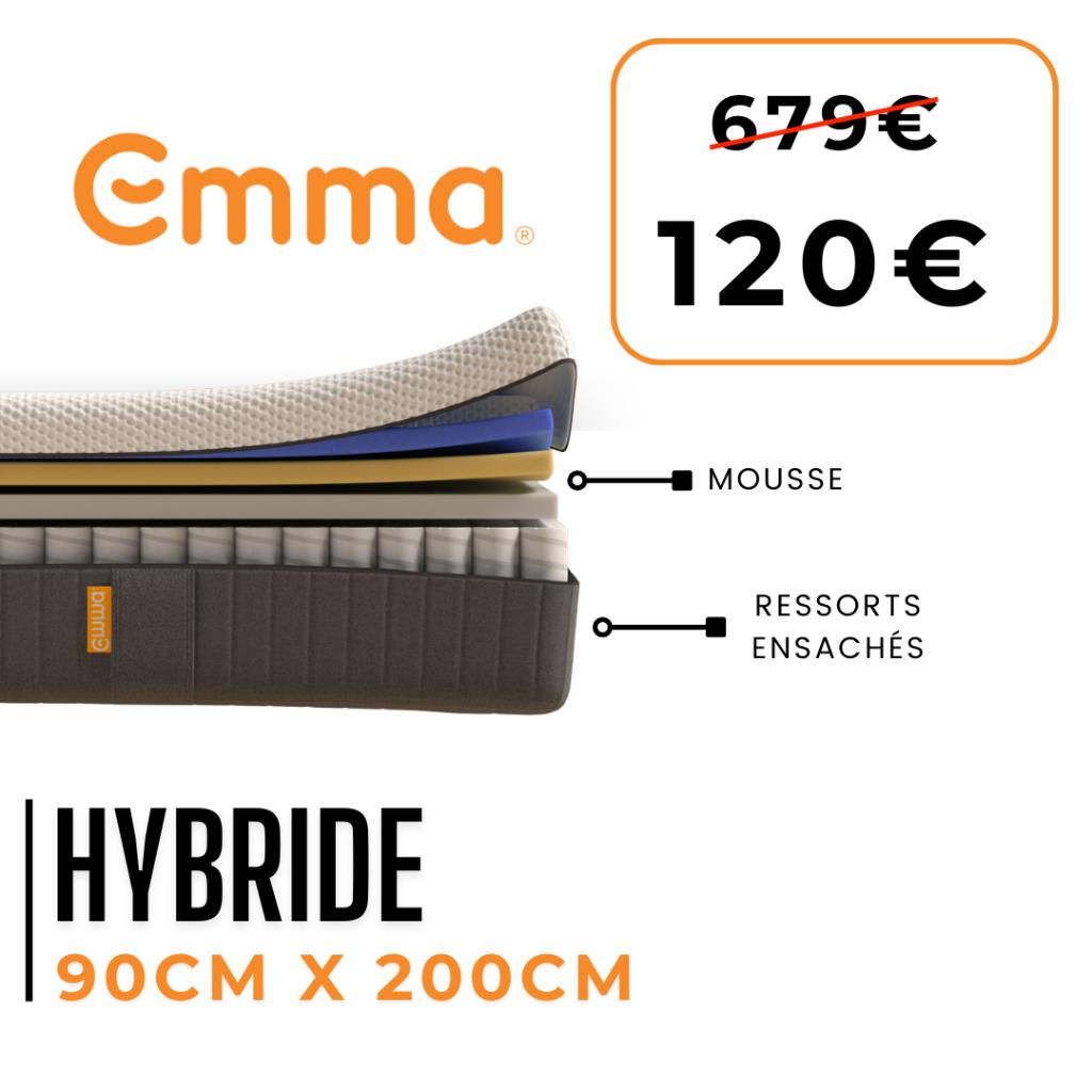 Matelas Emma Hybride 2 neufs - toutes tailles disponibles, Neuf, Matelas, Queen size, Enlèvement