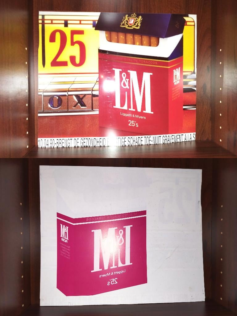 L&M Reclameplaat (1990) – Uniek voor Man Cave / Lichtbak, Ophalen, Verpakking