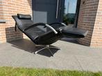 Jori Mensana relax Medi mono-movo Konia Black leder incl kus, Huis en Inrichting, Fauteuils, Ophalen of Verzenden, Leolux durlet rolf benz natuzzi minotti stressless himolla