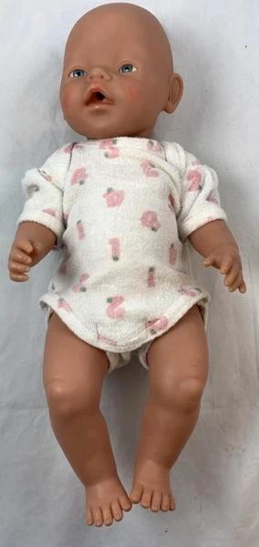 Baby Born Pop Max Zapf Roedental Blauwe Ogen Vintage 43cm G1, Verzamelen, Poppen, Zo goed als nieuw, Babypop, Verzenden