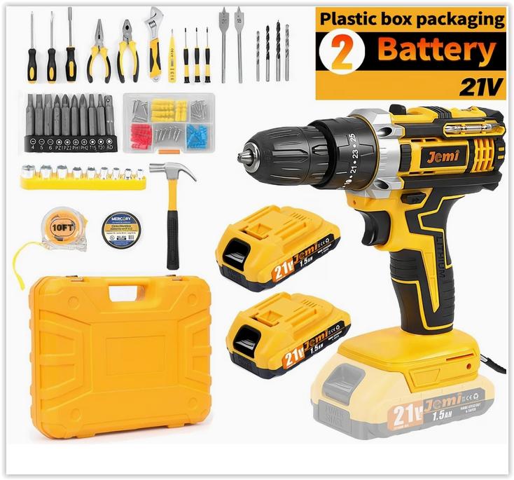 [Professionele 3-in-1 Kit] Jemi Tool 3-in-1 Accuboormachine, Doe-het-zelf en Bouw, Gereedschap | Handgereedschap, Nieuw, Ophalen of Verzenden