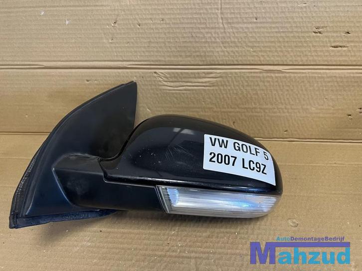 VW GOLF 5 Zwart LC9Z Links Spiegel buitenspiegel 2004-2009, Auto-onderdelen, Spiegels, Volkswagen, Gebruikt