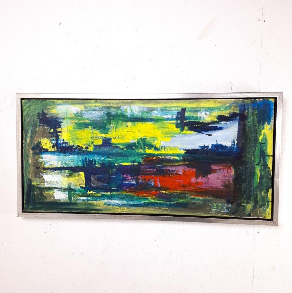 Abstract expressionistisch schilderij Helga Gregersen, Antiek en Kunst, Kunst | Schilderijen | Abstract, Ophalen of Verzenden