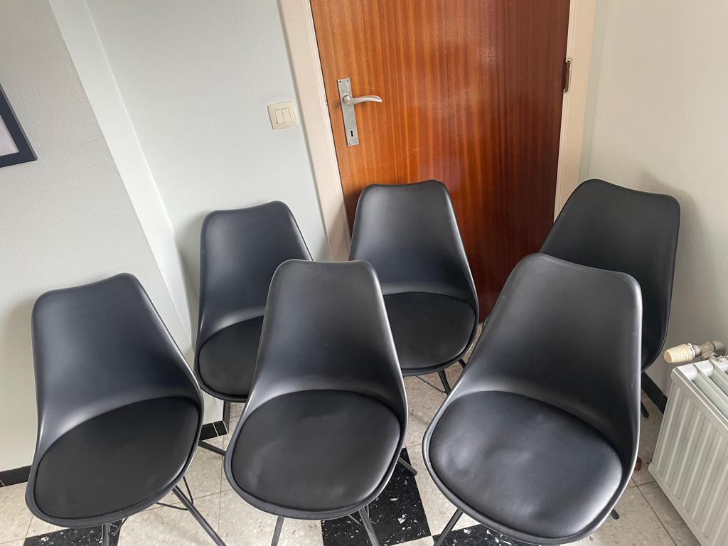 Set van 6 eetkamerstoelen, Maison & Meubles, Synthétique, Enlèvement, Industrieel, Noir