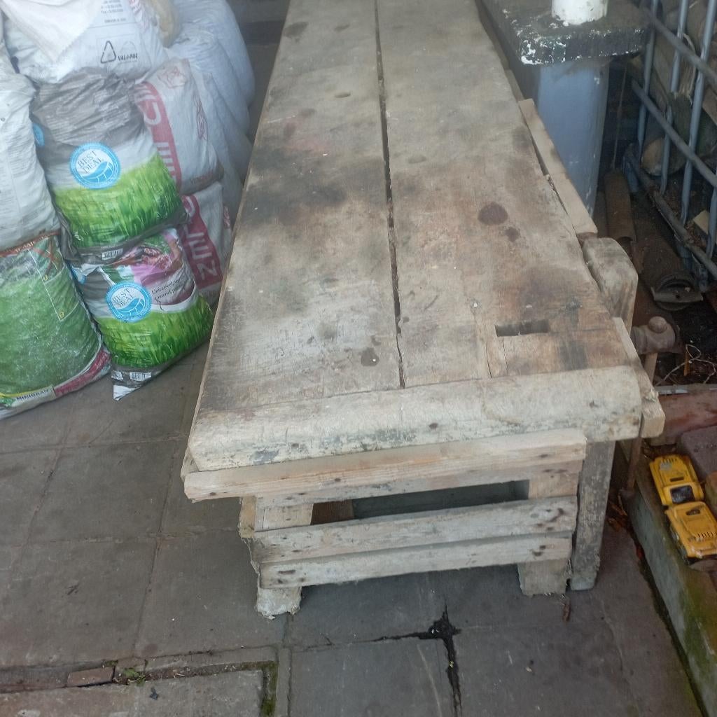 Oude werkbank, Enlèvement, Utilisé, 170 cm ou plus, Étau