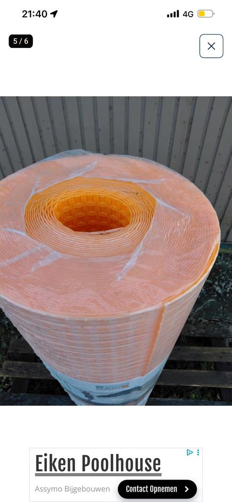 Schluter ditra ontkoppelingsmat. Ongeveer 5 m2 over., Bricolage & Construction, Enlèvement, Neuf, Carrelage de sol