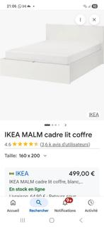 Lit coffre Malm: prix a discuter+ table de nuit offerte, Enlèvement
