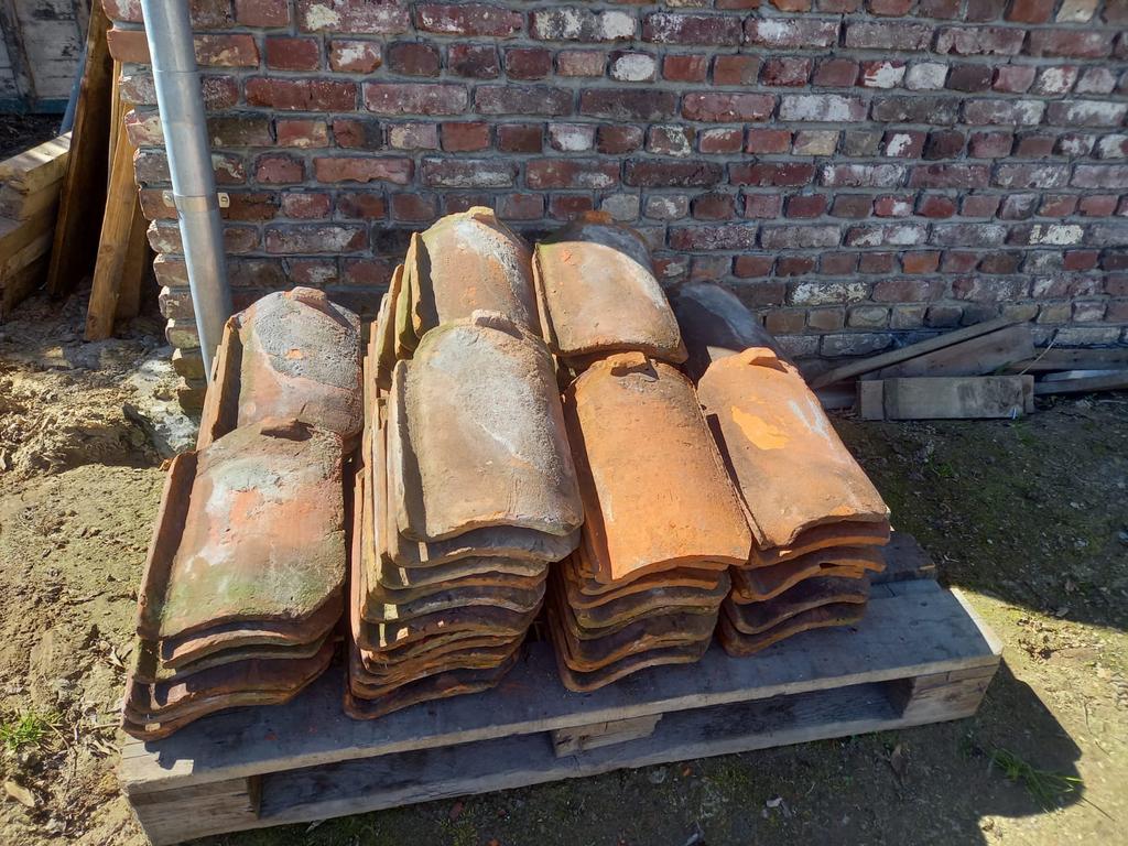 Blauwe en oranje boomse pannen, Enlèvement, Utilisé, Pierre ou Argile, Tuiles