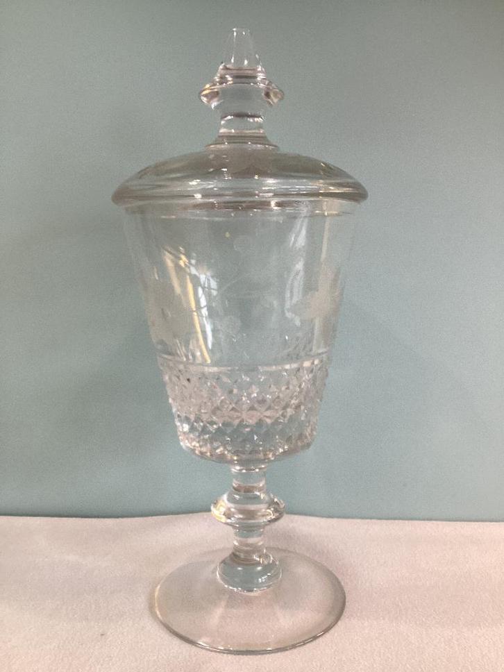 Vase et couvercle Val Saint Lambert 1970-1980. VSL011/EA., Antiquités & Art, Antiquités | Verre & Cristal, Enlèvement