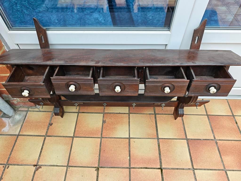 Porte-manteau mural ancien en bois, Bois