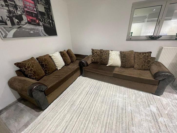 Zetel 3-zit, Huis en Inrichting, Zetels | Complete zithoeken, Zo goed als nieuw, Leer, Stof, Ophalen