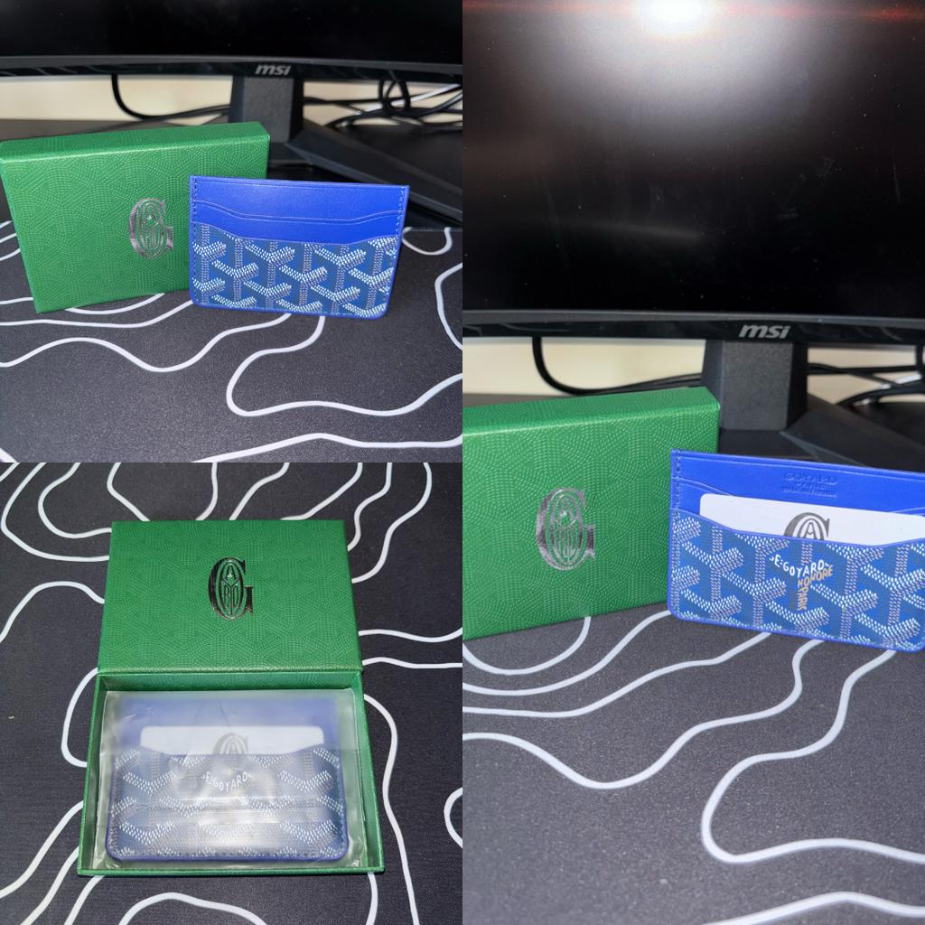 Porte-cartes Goyard, Bijoux, Sacs & Beauté, Porte-monnaie & Portefeuilles, Envoi, Neuf, Bleu, Cuir