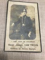 Soldaat O.Van Troys Emelgem Izegem gesneuveld Walem 1914, Verzamelen, Bidprentjes en Rouwkaarten, Verzenden, Bidprentje
