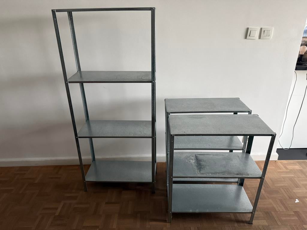 Metalen berging schabben, Ophalen, Gebruikt