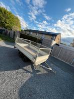 Aanhangwagen dubbelas 305x180 met loofnetten., Ophalen, Zo goed als nieuw