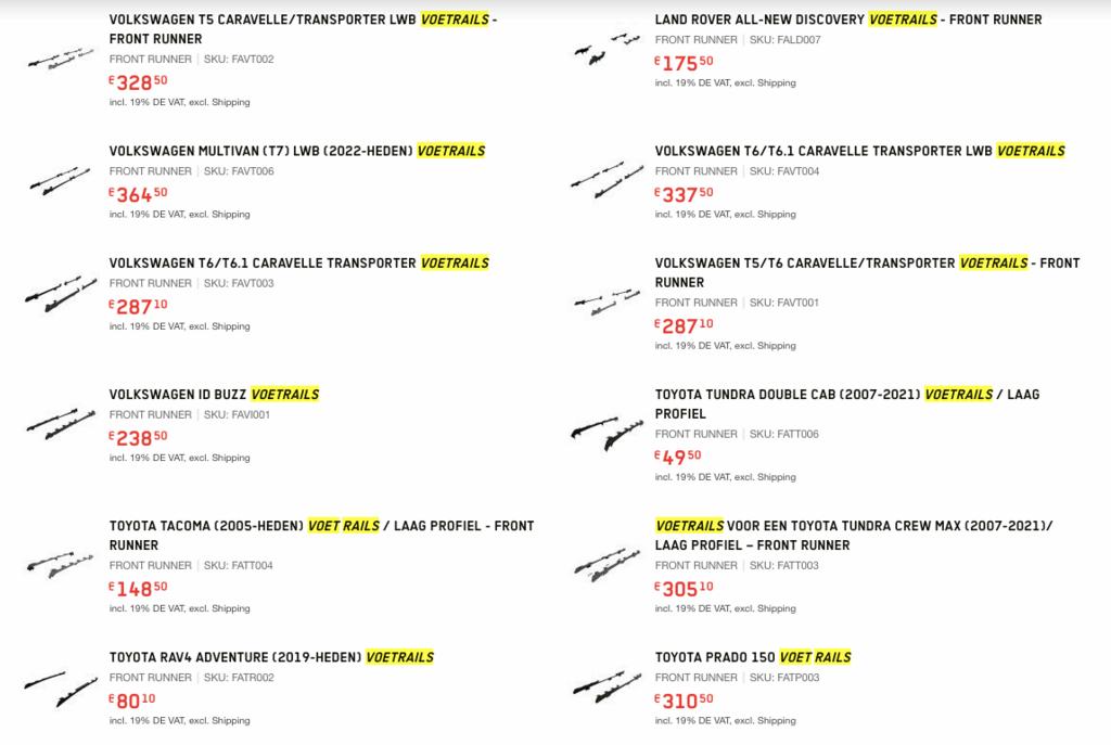 Front Runner Voetrails Voor Diverse Voertuigen zie foto,s Vo, -, Verzenden, -, Nieuw