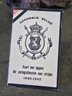 Kaart oorlogsdienst "18 daagse veldtocht '40 - 57 Linie regi, Verzamelen, Ophalen of Verzenden