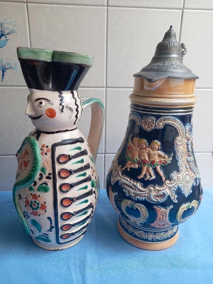 1 vase artisanal et 1 chope de bière, Antiquités & Art, Antiquités | Vases, Enlèvement