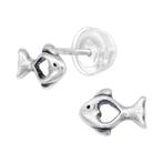 Boucles d'oreilles enfants poissons en argent - Collection P, Bijoux, Sacs & Beauté, Enlèvement ou Envoi, Boucles d'oreilles, Argent