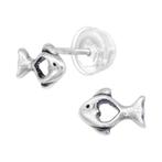 Zilveren vis oorbellen kinderen - Premium Kids Collection, Handtassen en Accessoires, Kindersieraden, Ophalen of Verzenden, Nieuw