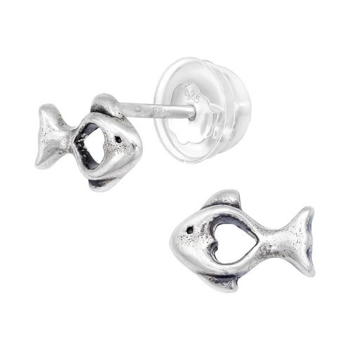 Zilveren vis oorbellen kinderen - Premium Kids Collection, Handtassen en Accessoires, Kindersieraden, Nieuw, Oorbellen, Zilver