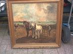 Boer ploegt met Paardenspan G KELLER Kalmthoutse Heide, Antiek en Kunst, Ophalen