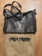 Handtas Carla Ferreri leer grijs, Ophalen of Verzenden, Zo goed als nieuw, Grijs, Handtas