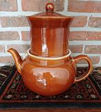 Grande théière/cafetière vintage avec filtre émaillé brun, Enlèvement