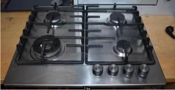 inbouw aardgas kookplaat 4 pits fornuis keuken € 49,- inox beschikbaar voor biedingen