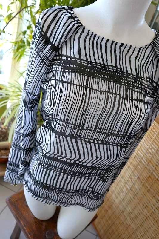 wit zwart gelijnd licht blouse T-shirt, Vêtements | Femmes, T-shirts, Comme neuf, Taille 36 (S), Blanc, Manches longues, Enlèvement ou Envoi