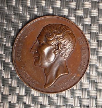 Médaille de bronze 1857 mort du comte Felix de Merode, Enlèvement ou Envoi, Bronze