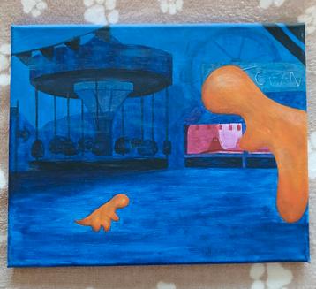 Surrealistische schilderij beschikbaar voor biedingen