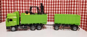 Speelgoed vrachtwagen MAN + heftruck beschikbaar voor biedingen