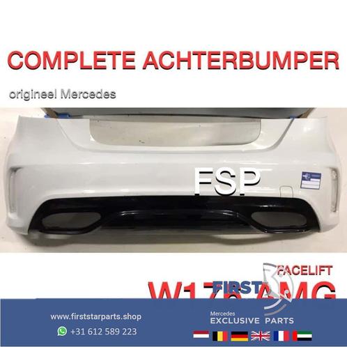 W176 FACELIFT AMG ACHTERBUMPER WIT + DIFFUSER ORIGINEEL, Auto-onderdelen, Carrosserie, Bumper, Mercedes-Benz, Achter, Gebruikt