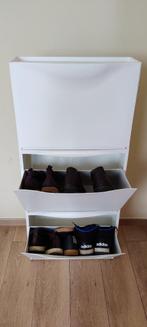 Schoenenkast met 3 compartimenten, wit, Maison & Meubles, Armoires | Armoires à chaussures, Enlèvement, Utilisé