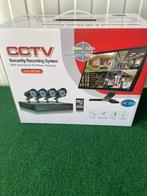 Nieuwe CCTV beveiliging camera set met 4 camera’s, Audio, Tv en Foto, Ophalen, Harde schijf, Camera