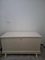 Witte houten opbergkist – vintage look, Huis en Inrichting, Woonaccessoires | Kisten, Ophalen, Gebruikt, 100 tot 125 cm, 50 tot 75 cm