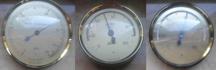 Hygromètre synthétique ou à cheveux, Fischer, laiton, 7/8 cm, TV, Hi-fi & Vidéo, Stations météorologiques & Baromètres, Neuf, Station météo