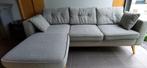Grijze hoekzetel (driezit chaise longue, Huis en Inrichting, Ophalen, Hout, Gebruikt, 125 tot 150 cm