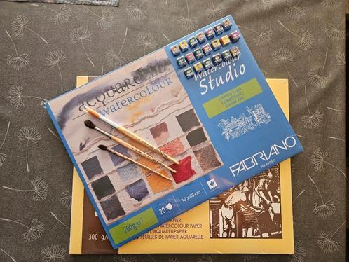 aquarelpapier/napjes/penselen set 2, Hobby en Vrije tijd, Schilderen, Nieuw, Ophalen of Verzenden
