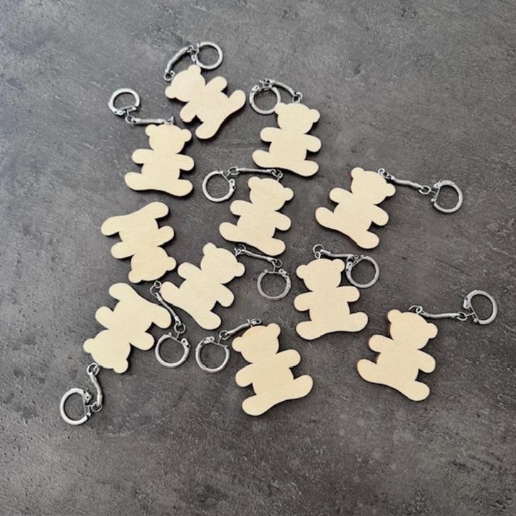 Lot houten sleutelhangers | Beertje, Verzamelen, Sleutelhangers, Nieuw, Knuffel of Figuurtje, Ophalen