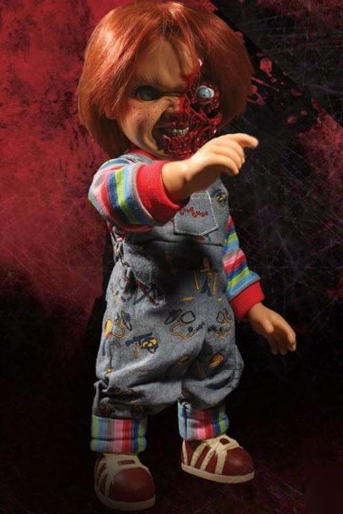 Child´s Play 3 Designer Series Talking Pizza Face Chucky, Verzamelen, Film en Tv, Nieuw, Film, Actiefiguur of Pop, Ophalen of Verzenden