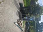 Partij tuingaas en palen hout en metaal 225x38, Tuin en Terras, Gaas en Draad, Ophalen, Draad