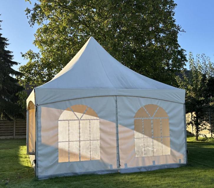 Pagodetent 5x5 m met vloer, Tuin en Terras, Partytenten, Gebruikt, Pagodetent, Ophalen
